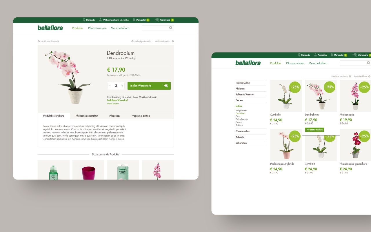 bellaflora Redesign Website & Webshop