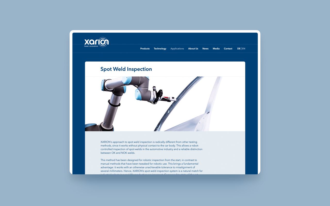XARION Laser Acoustics Website