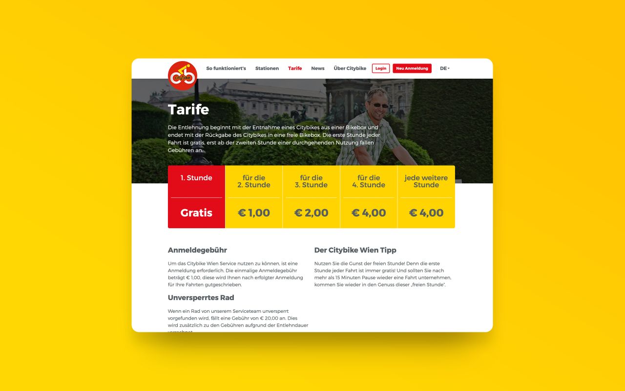 Citybike Wien Website